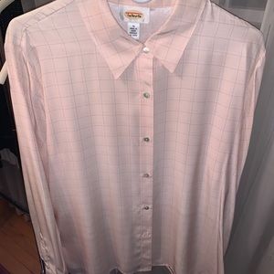 Talbots Pink Silk Button Down Sz 16 New w/ Tags